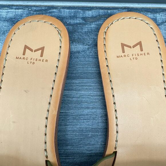 NEW Marc Fisher LTD Paxton Studded Slides Green 6.5M - Picture 5 of 10